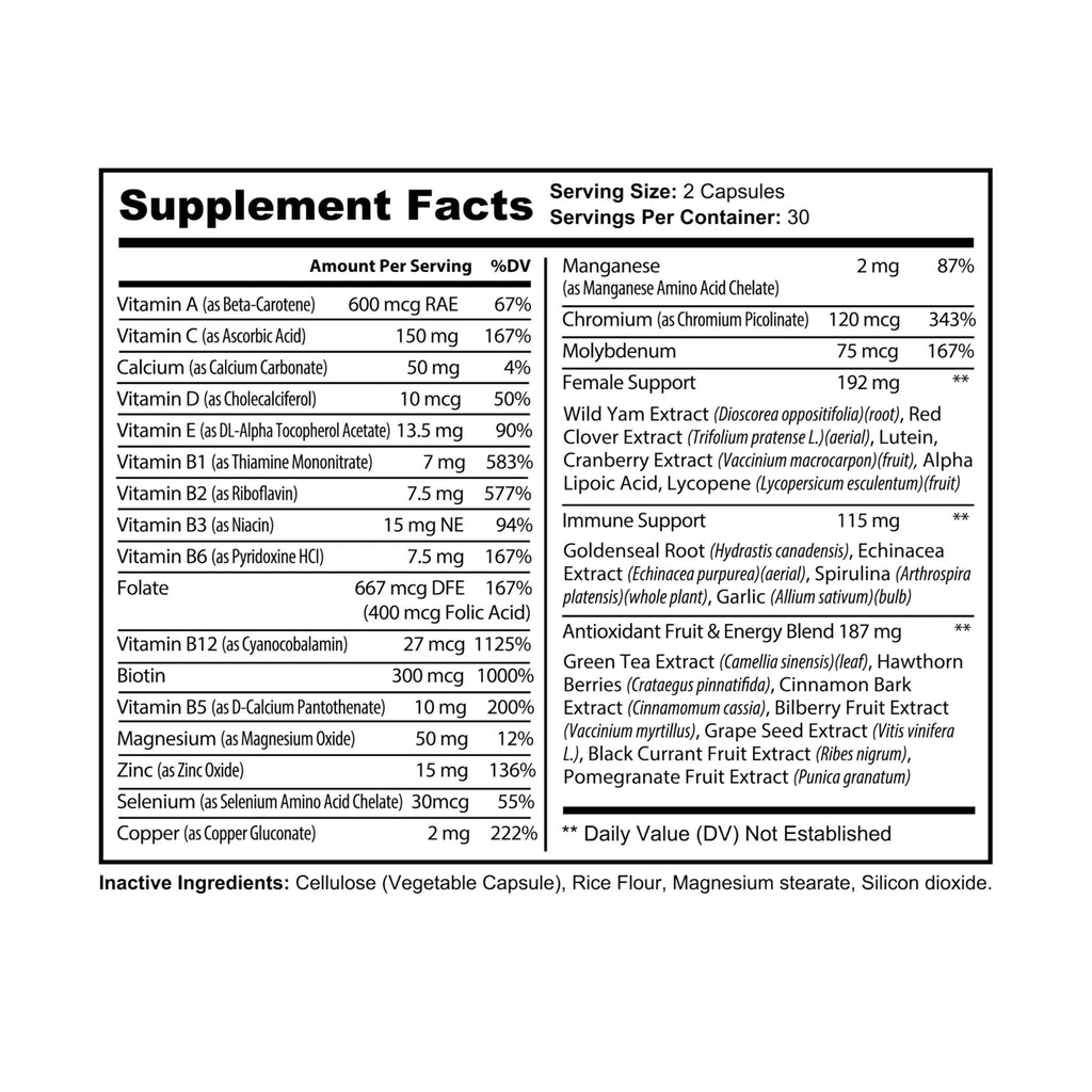 Multivitamin for Women Supplement (60 Capsules)